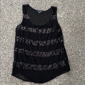 Forever 21 Sheer Sequin Tank Top Sz M